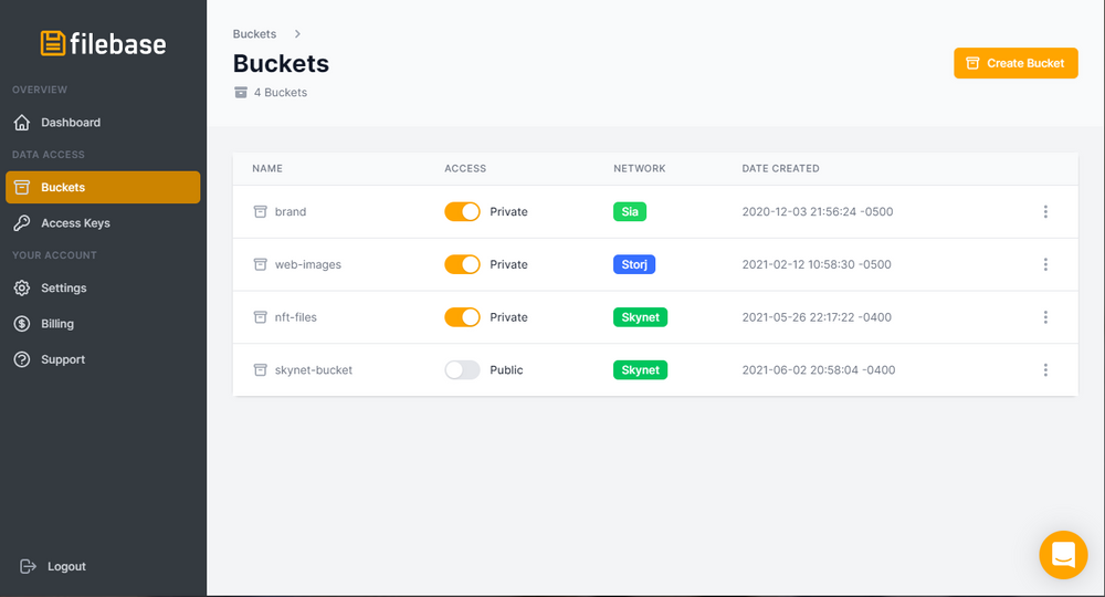 How to Create and Manage Buckets on Filebase