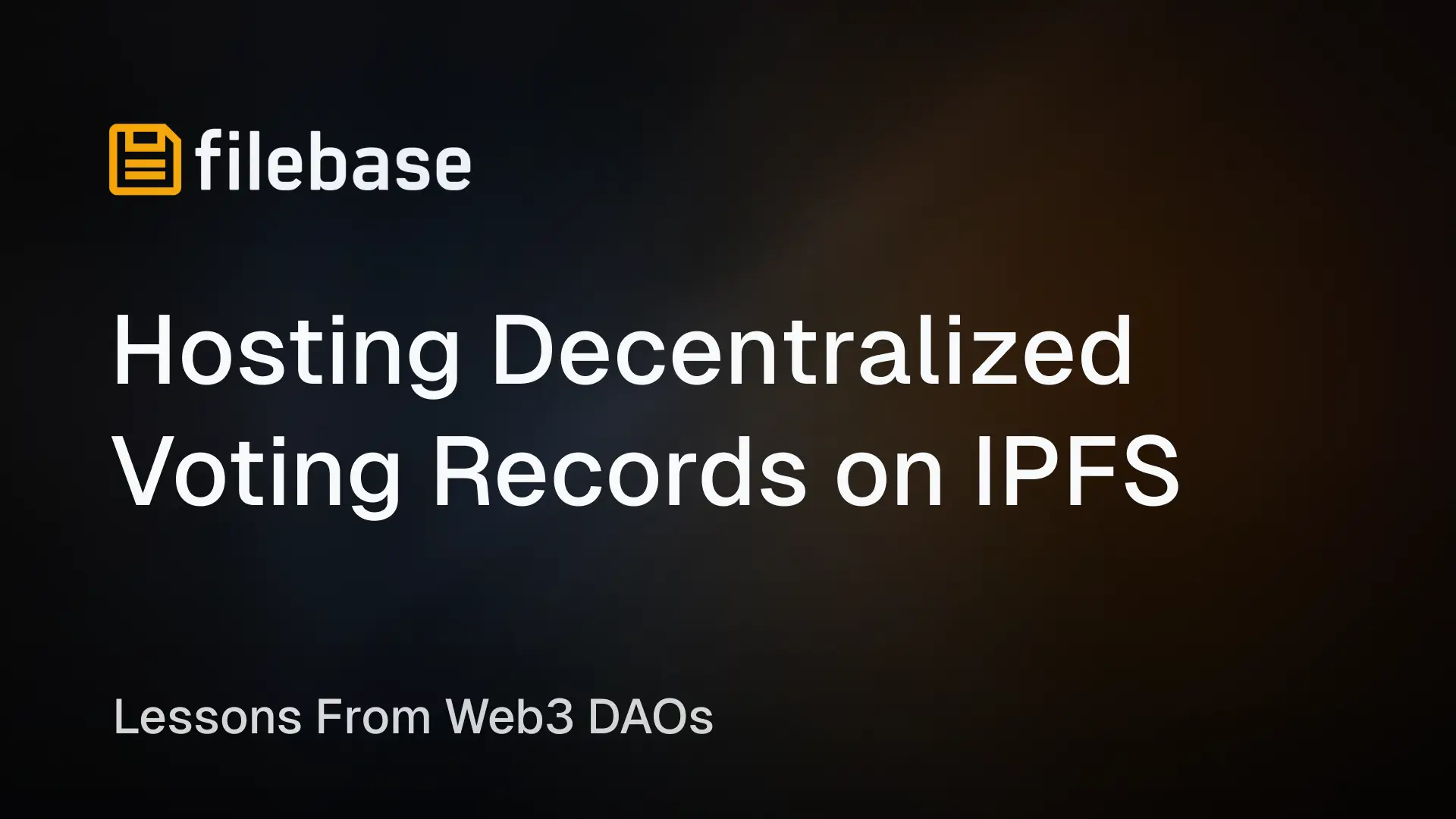 DAO voting records stored on IPFS for transparency and audibility, secured through persistent pinning infrastructure.