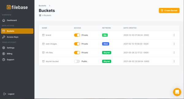 How to Create and Manage Buckets on Filebase